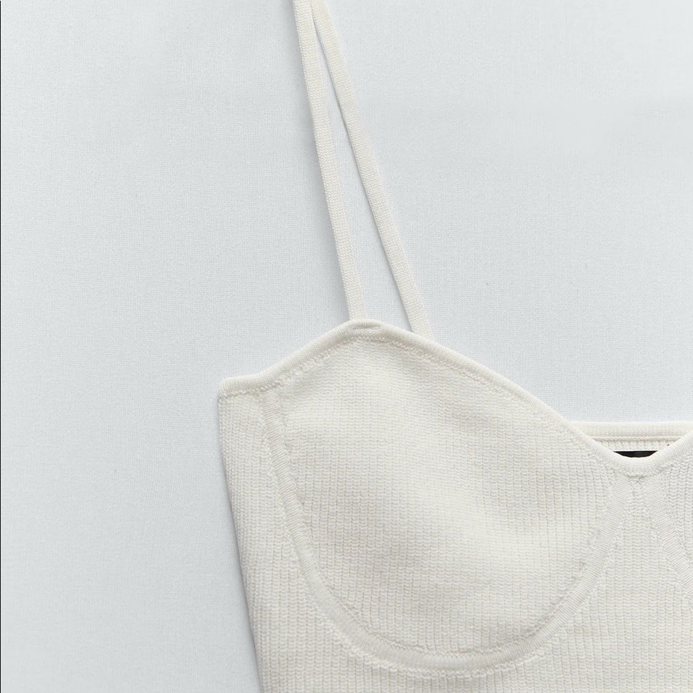 ZARA LIMITED EDITION RIBBED CROP TOP & BOTTOMS - Picture 4 of 13